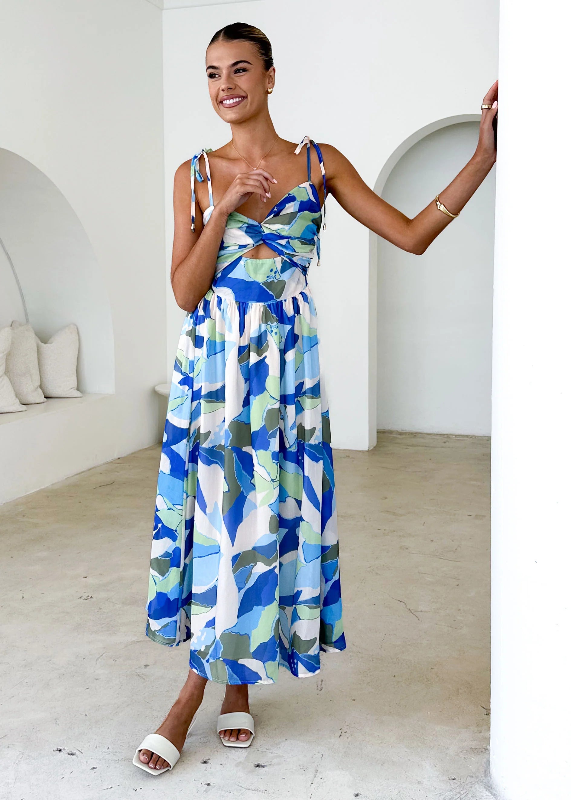 Tibi Maxi Dress - Blue Splash