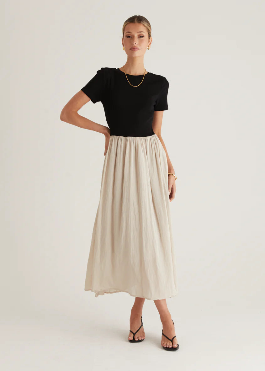 Riptide Maxi Dress - Beige Splice