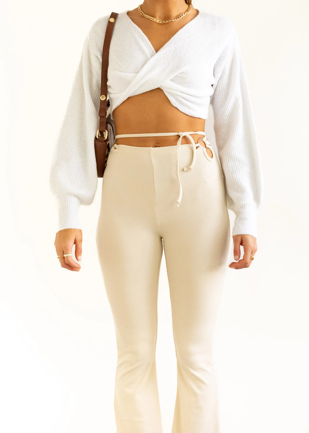 Kesor Cropped Sweater - White