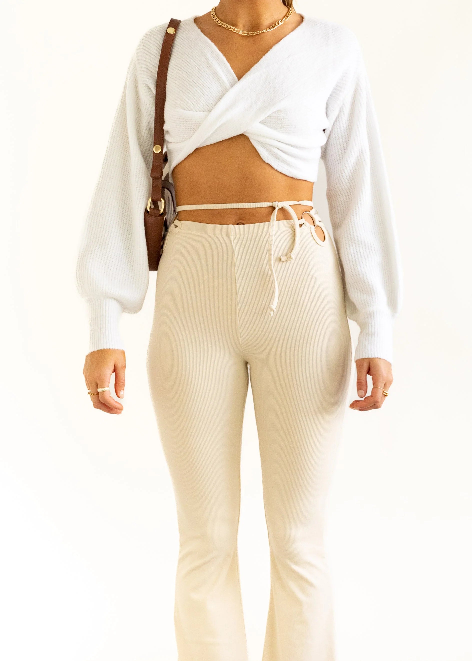 Kesor Cropped Sweater - White