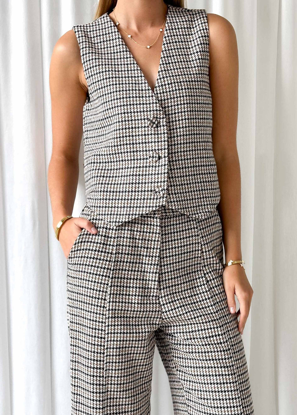 Rentor Vest - Houndstooth