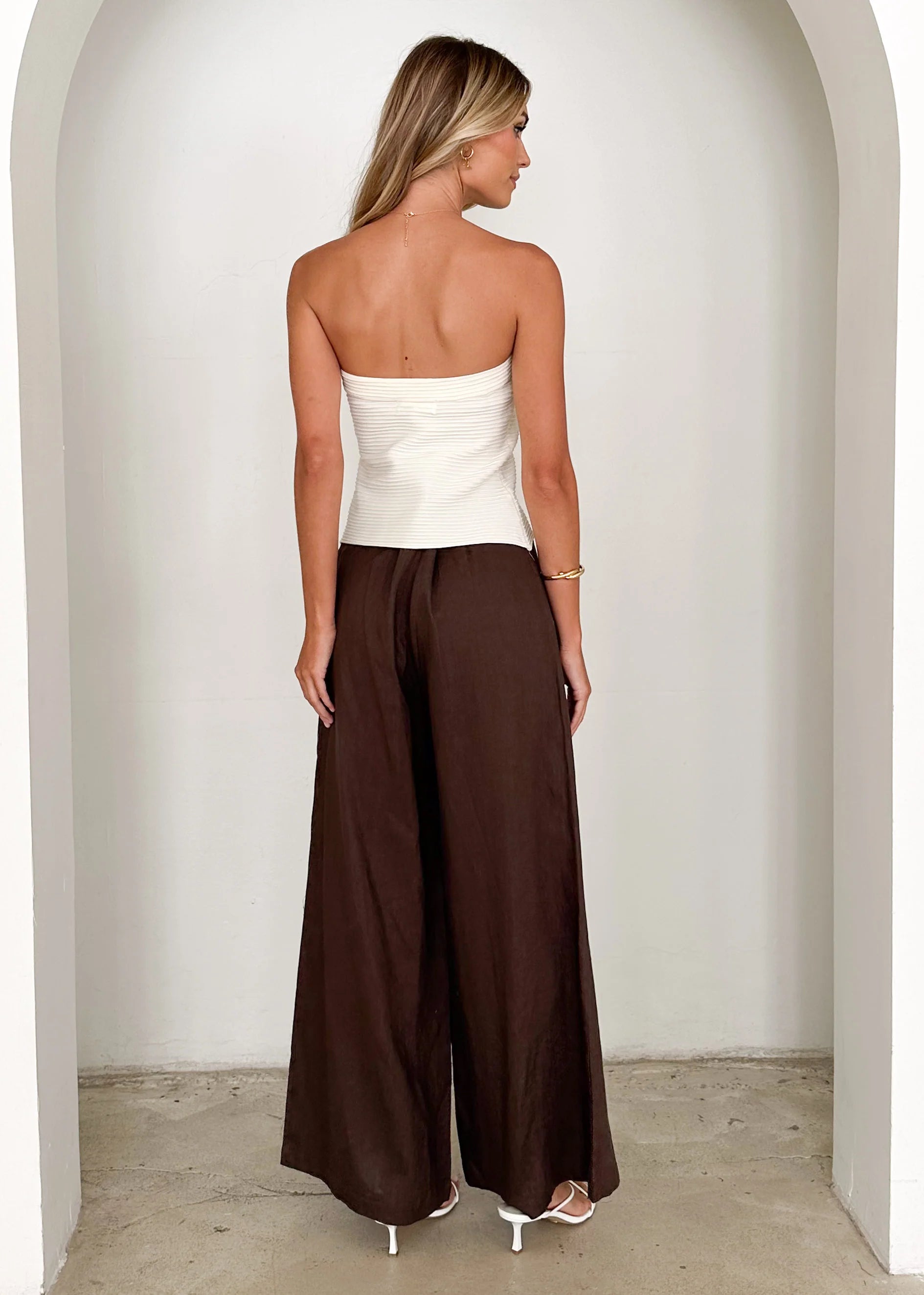 Winnie Strapless Knit Crop - Off White