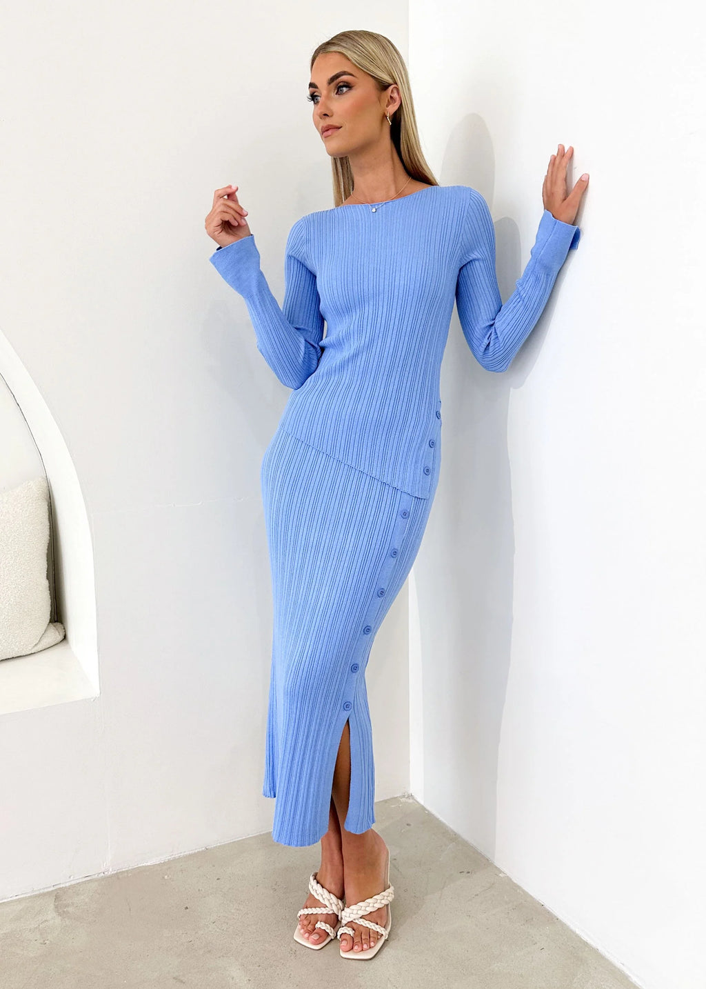 Atoir Knit Midi Skirt - Blue