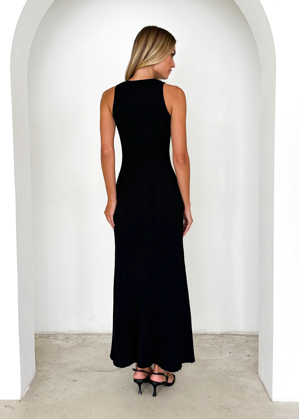 Imperial Knit Midi Dress - Black