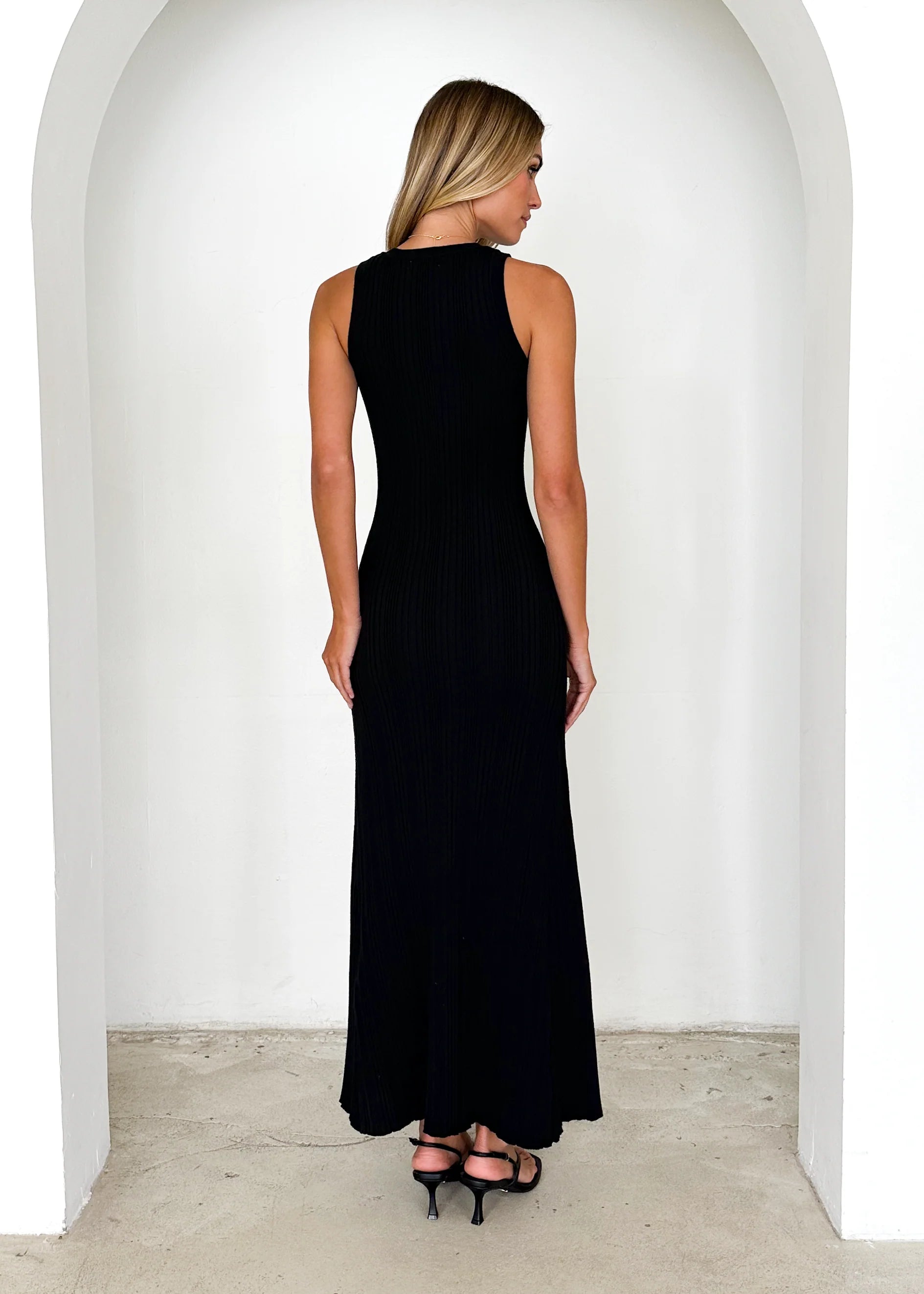 Imperial Knit Midi Dress - Black