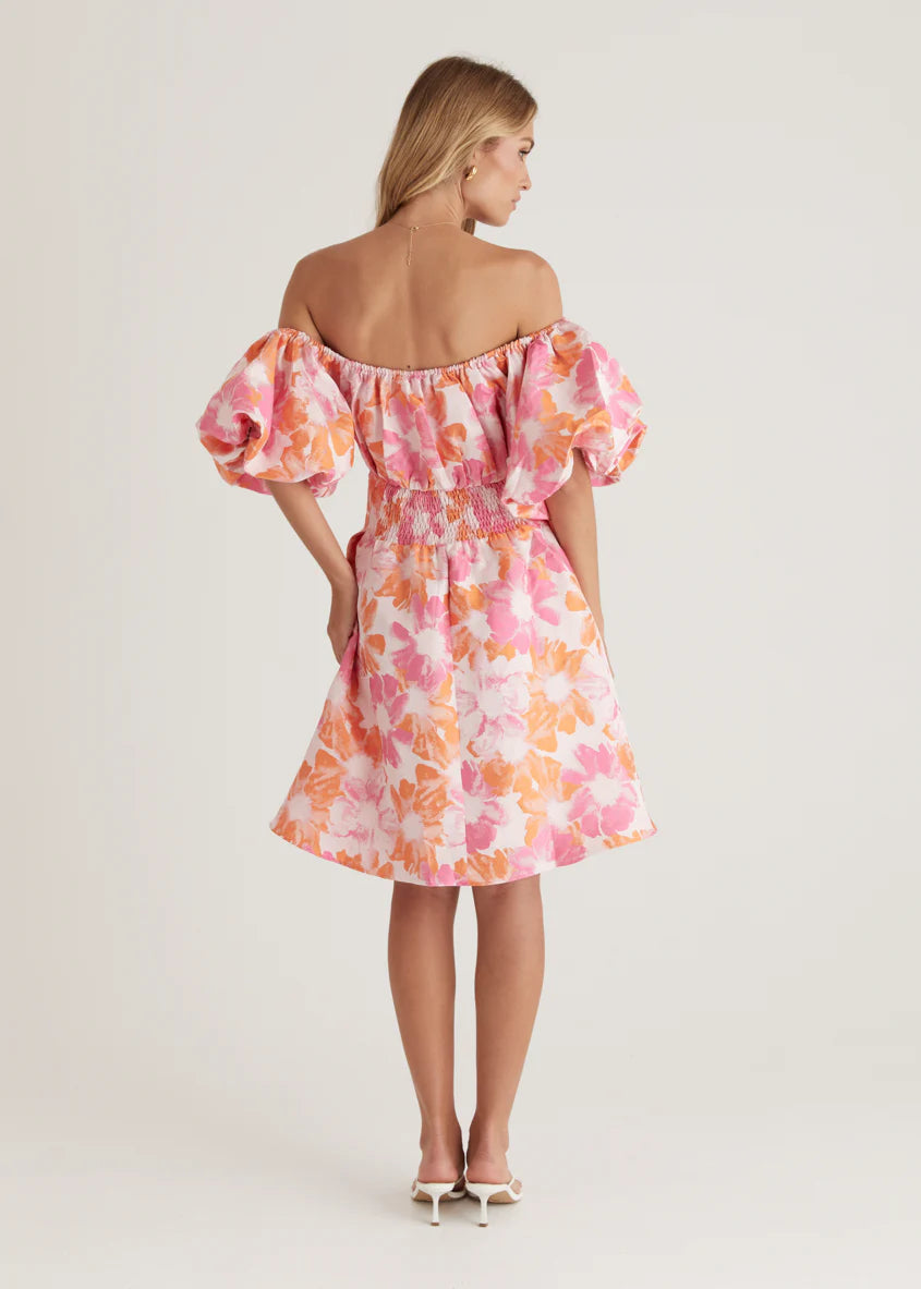 Xena Off Shoulder Dress - Sunset Floral