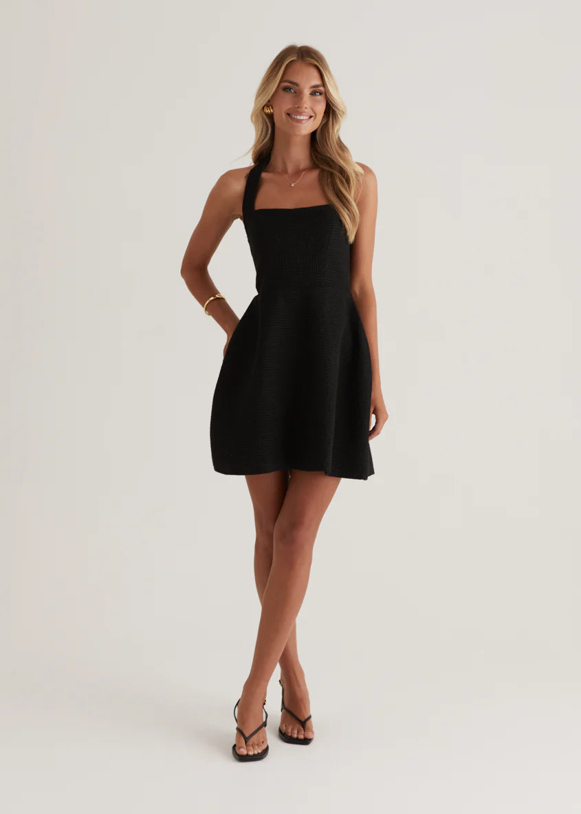 Rhodes Halter Dress - Black
