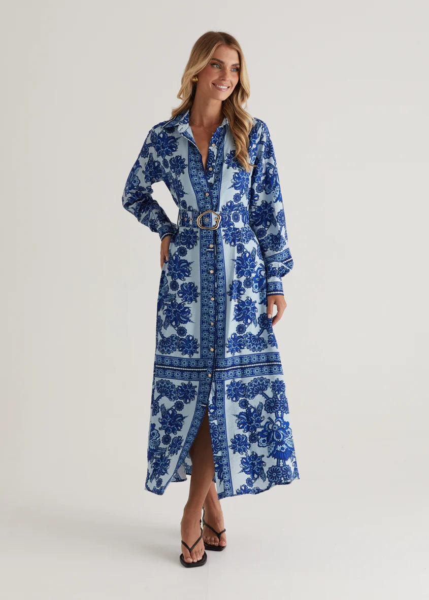 Eventide Maxi Dress - Blue Floral