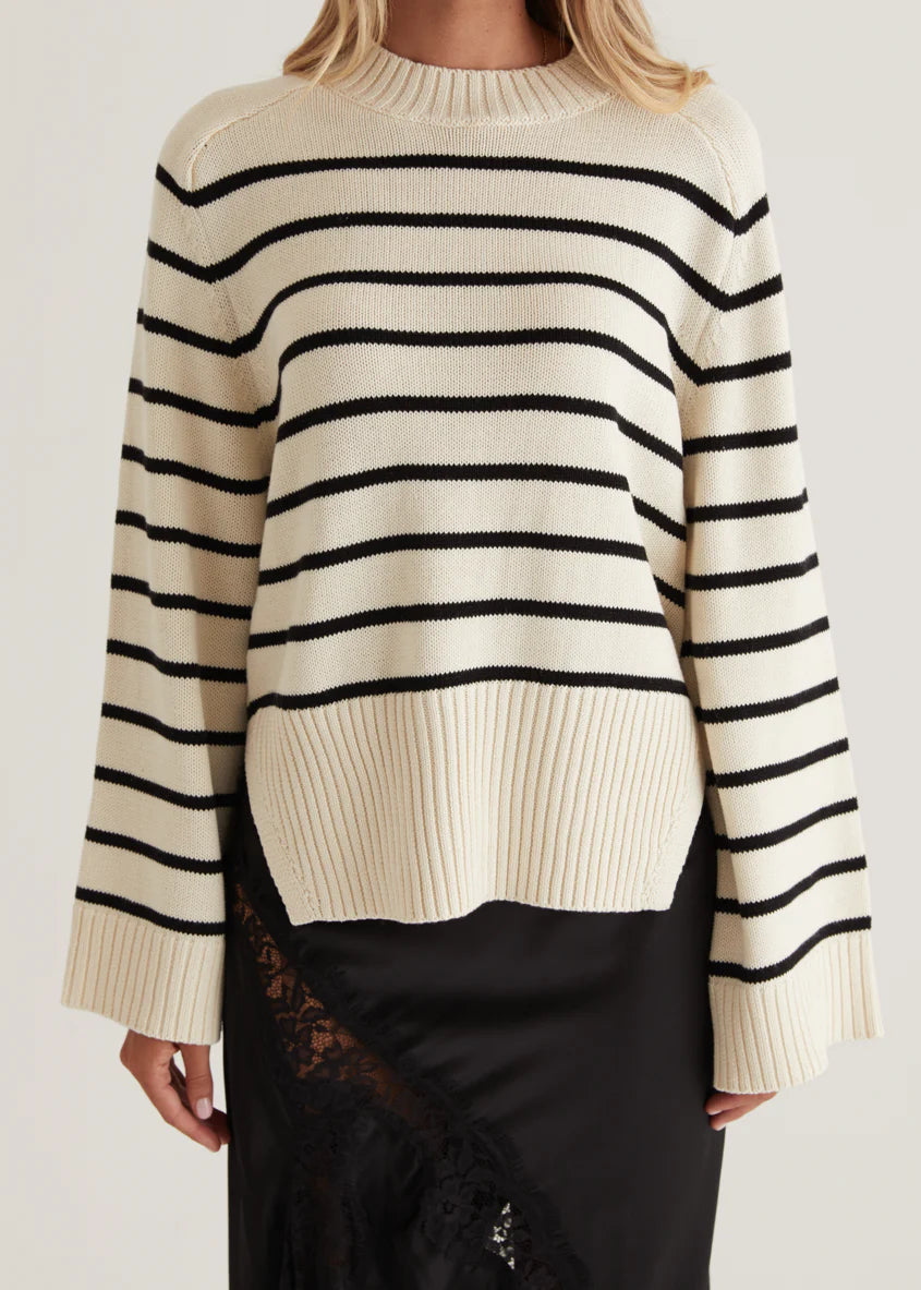 Eva Sweater - Navy Stripe
