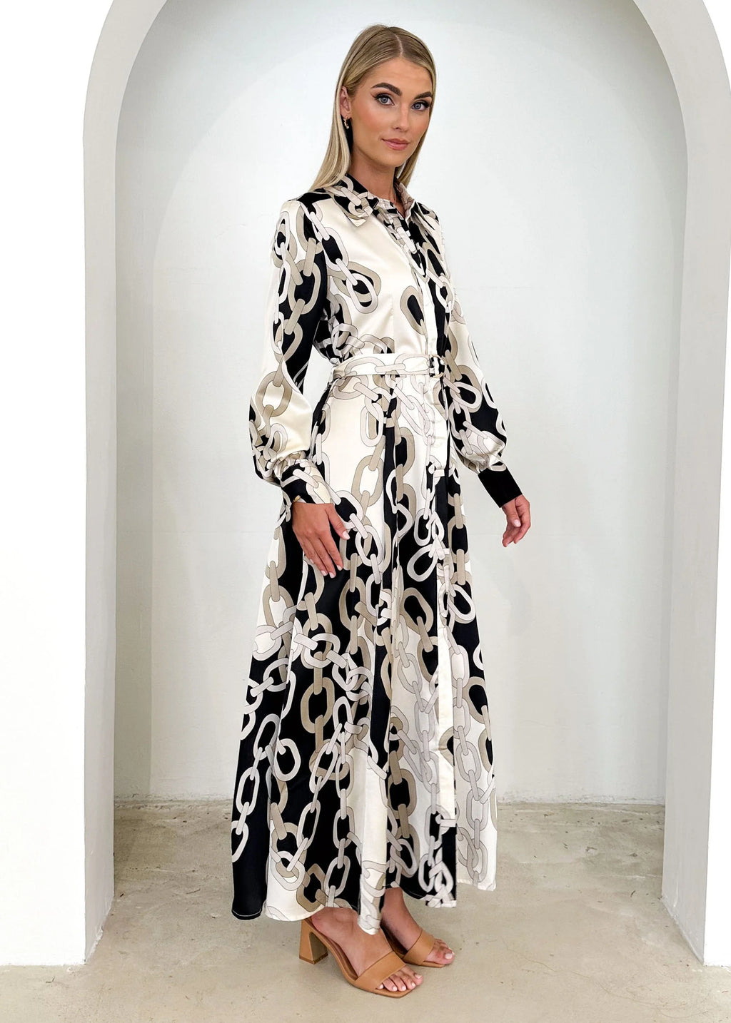 Vickso Midi Dress - Black Chain