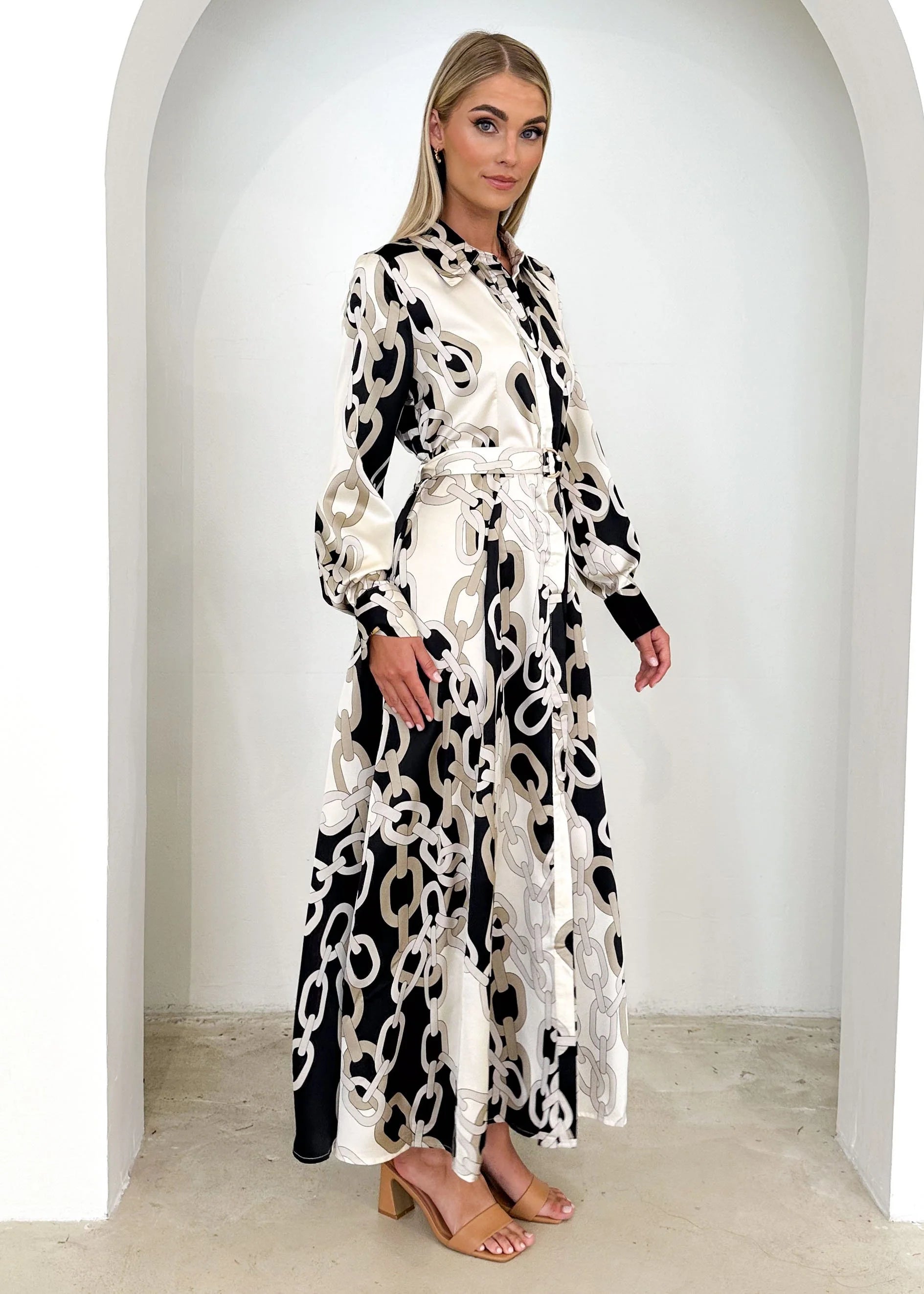 Vickso Midi Dress - Black Chain