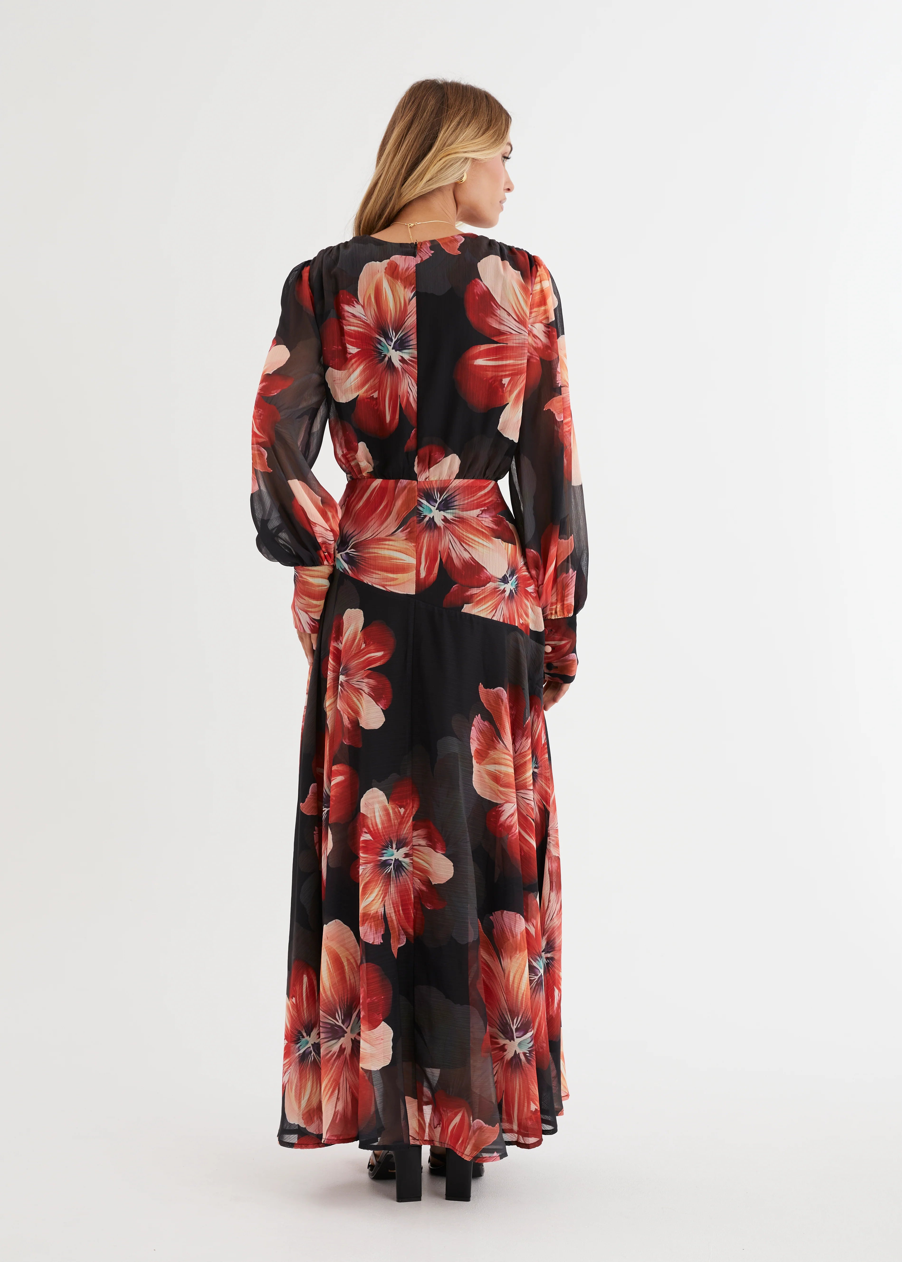 Frida Maxi Dress - Black Floral