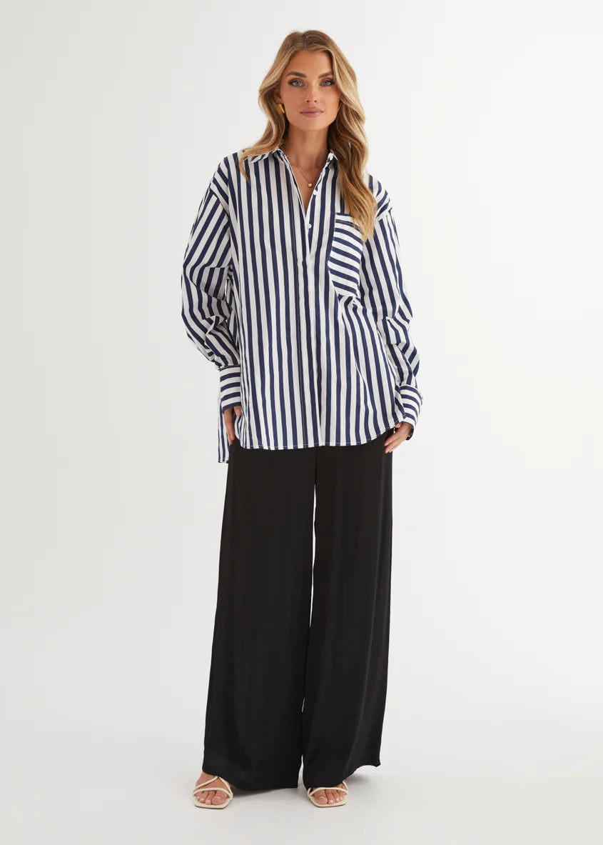 Lola Shirt - Navy Stripe