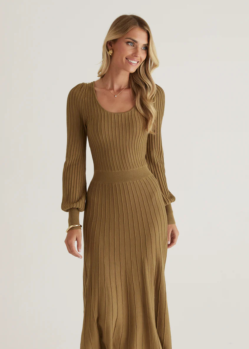 Orlah Knit Midi Dress - Moss Green
