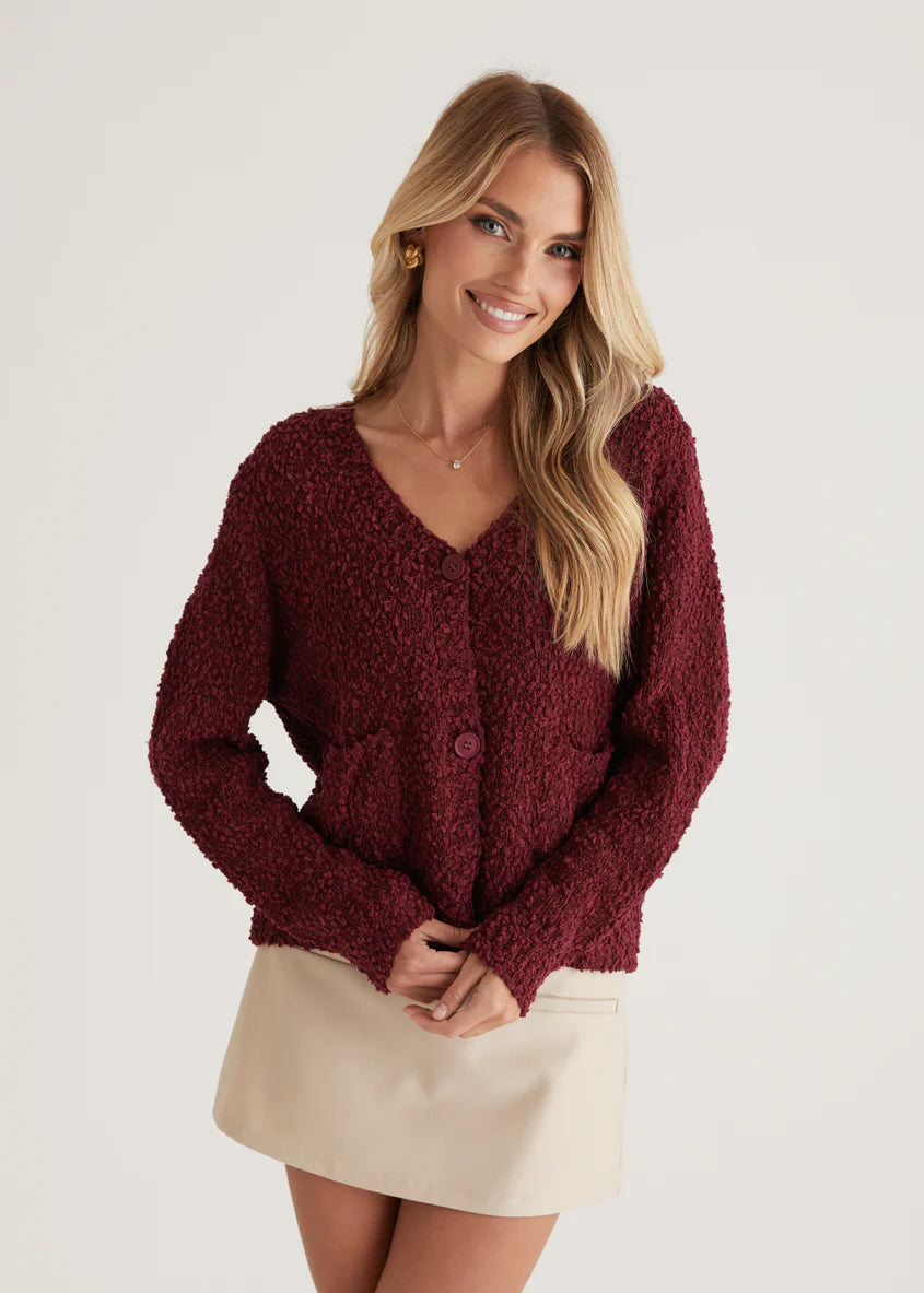 Skyfall Cardigan - Burgundy