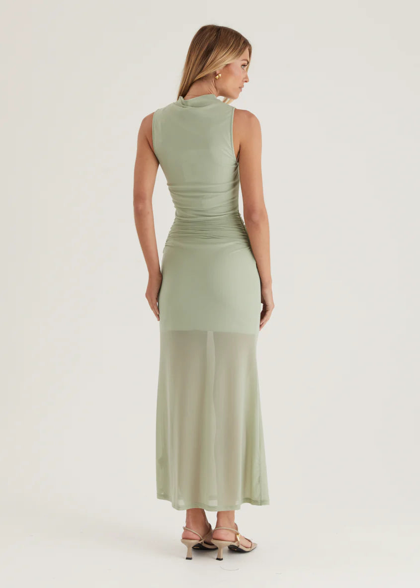 Senorita Mesh Maxi Dress - Sage