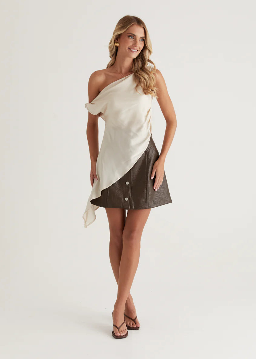 Romero Drop Shoulder Top - Champagne