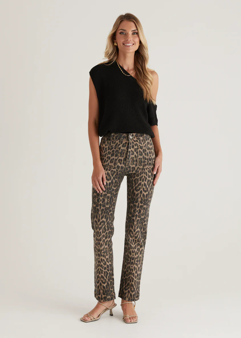 Elkie Stretch Jeans - Leopard