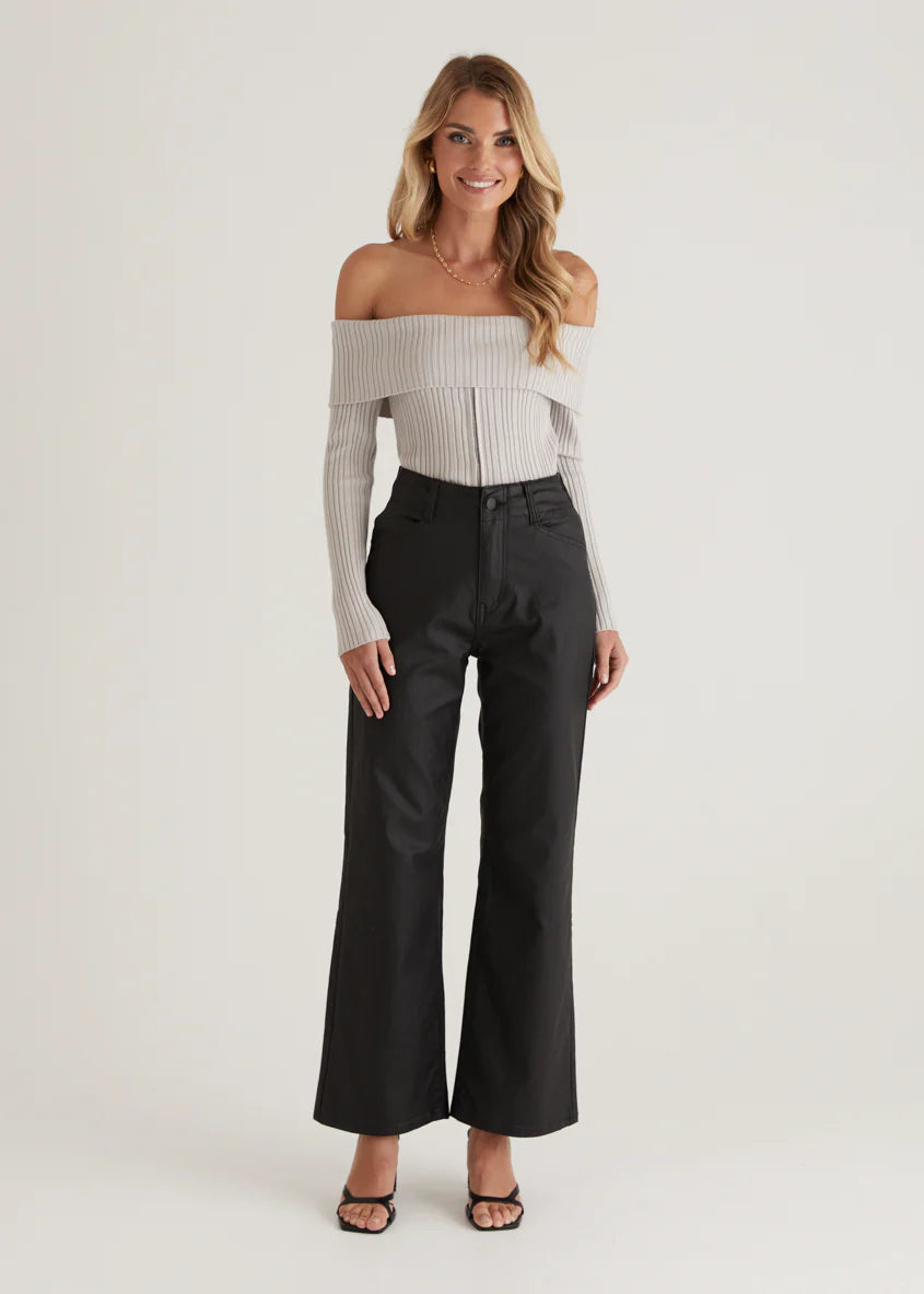 Nika Coated Pants - Black