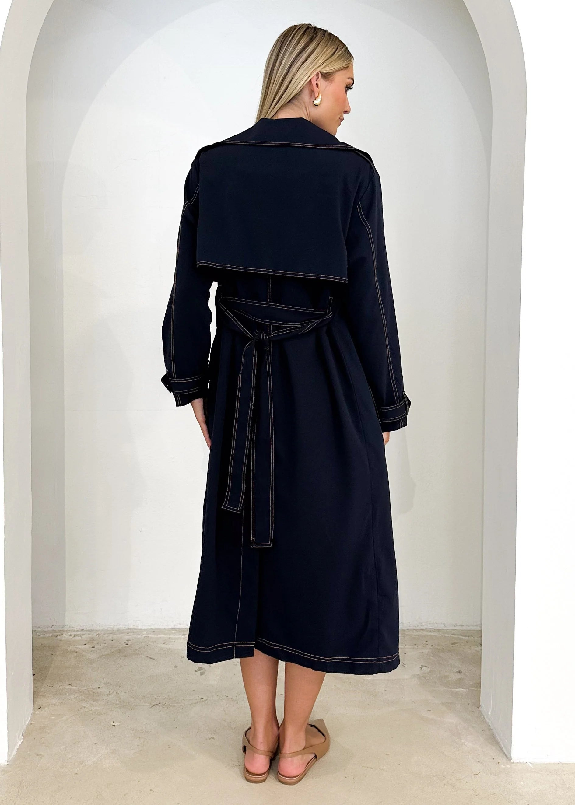 Jaidie Trench Coat - Indigo