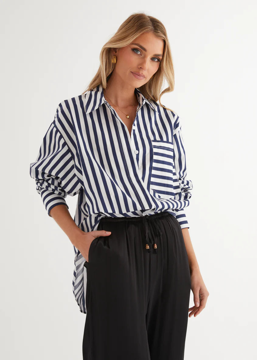 Lola Shirt - Navy Stripe