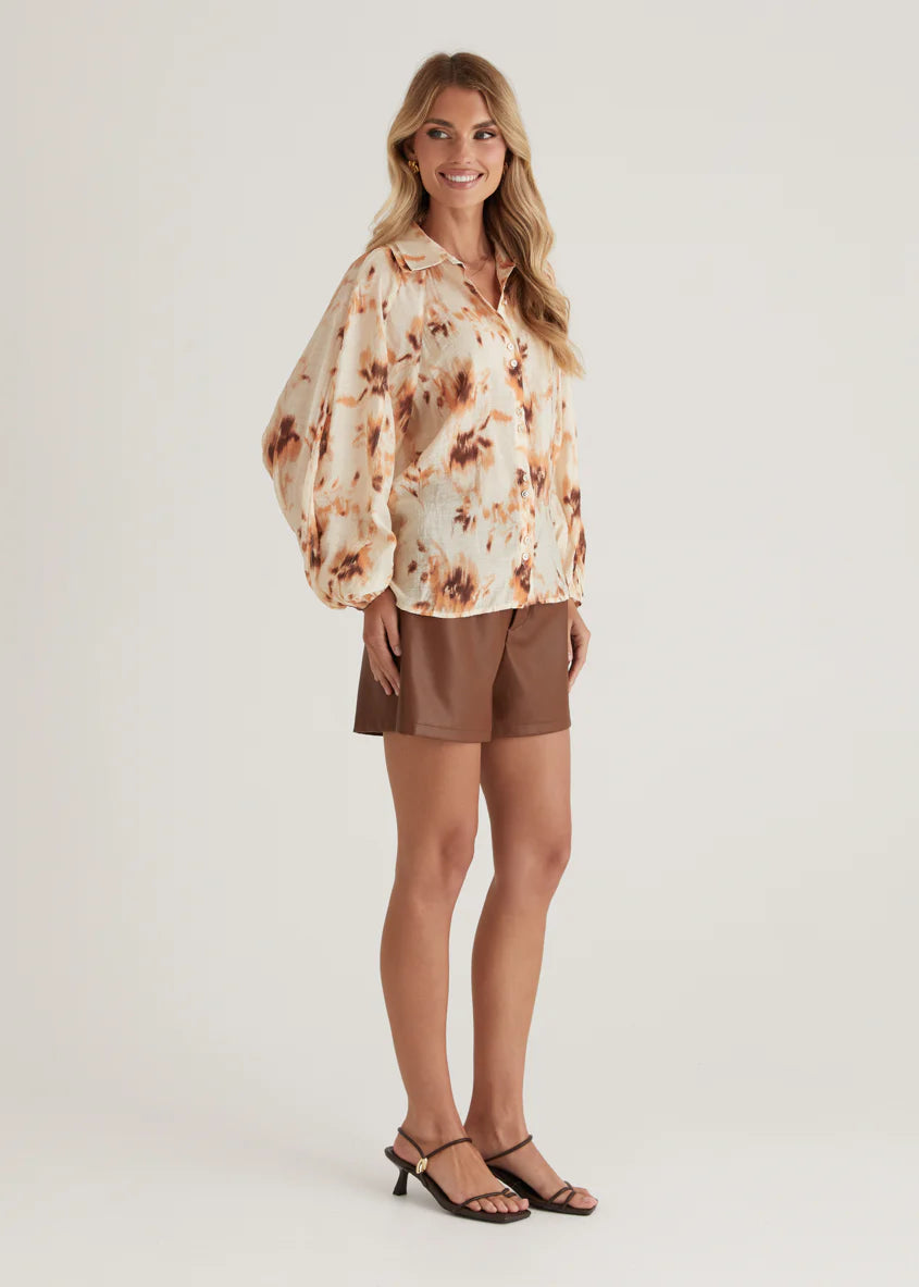 Aleena Blouse - Peach Abstract