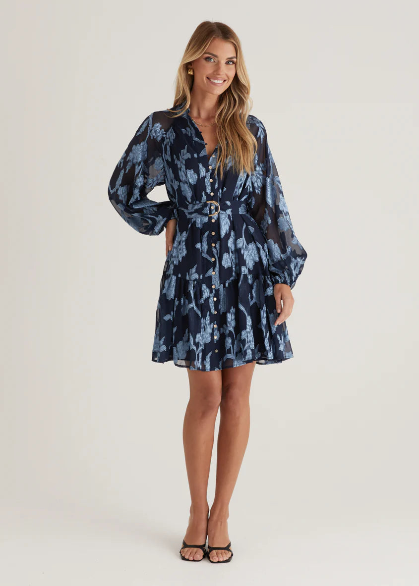 Azalea Dress - Blue Floral