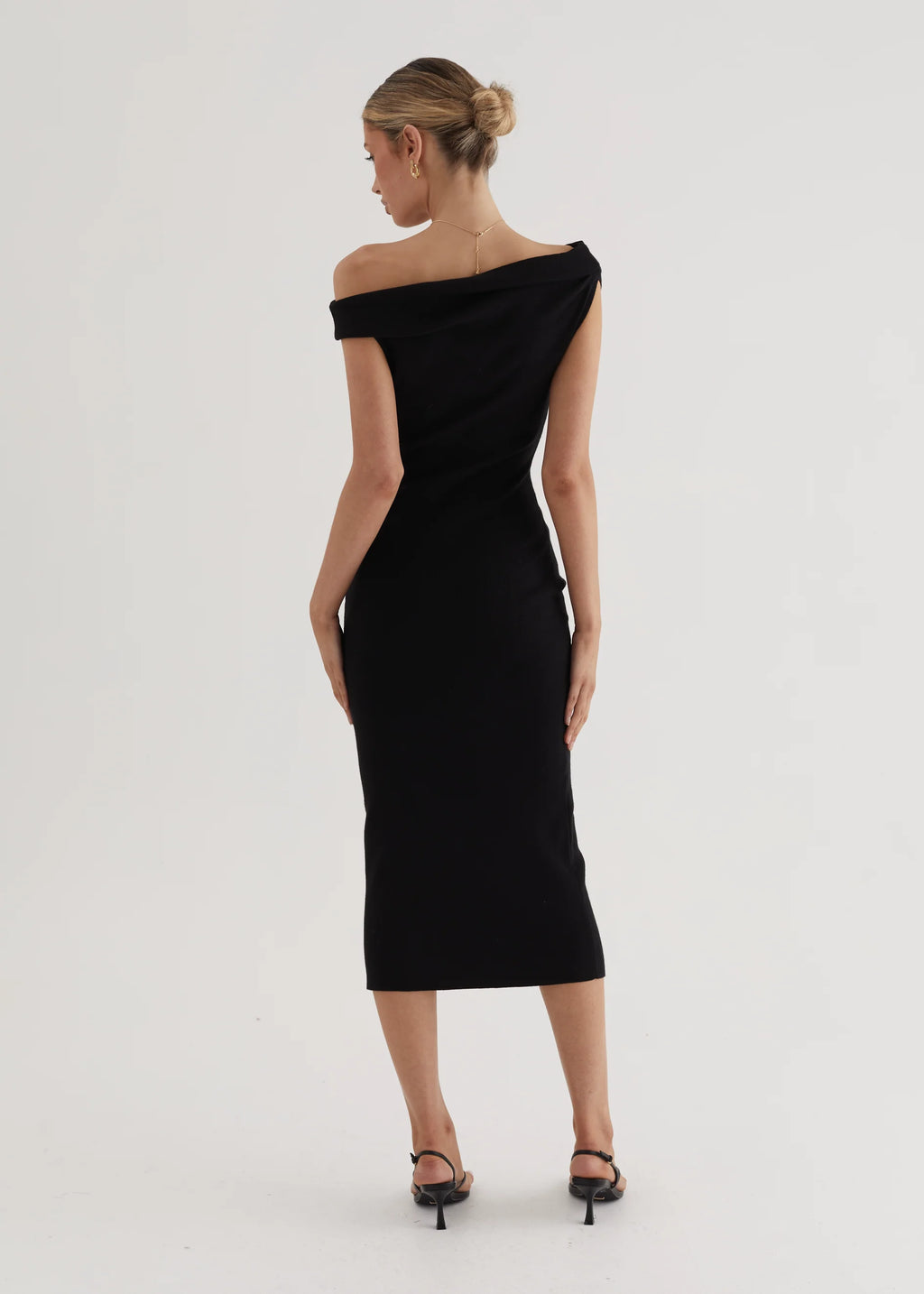 Serenade Knit Midi Dress - Black