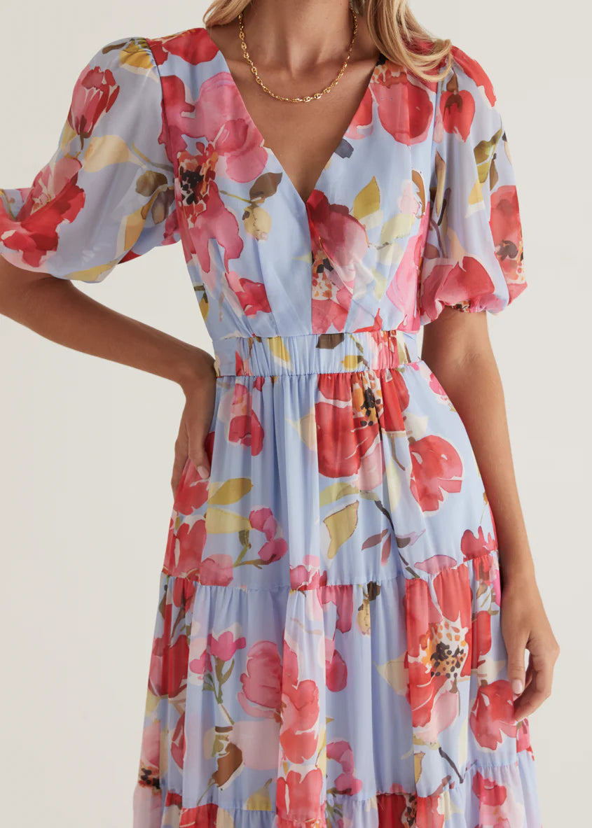 Casablanca Maxi Dress - Blue Floral