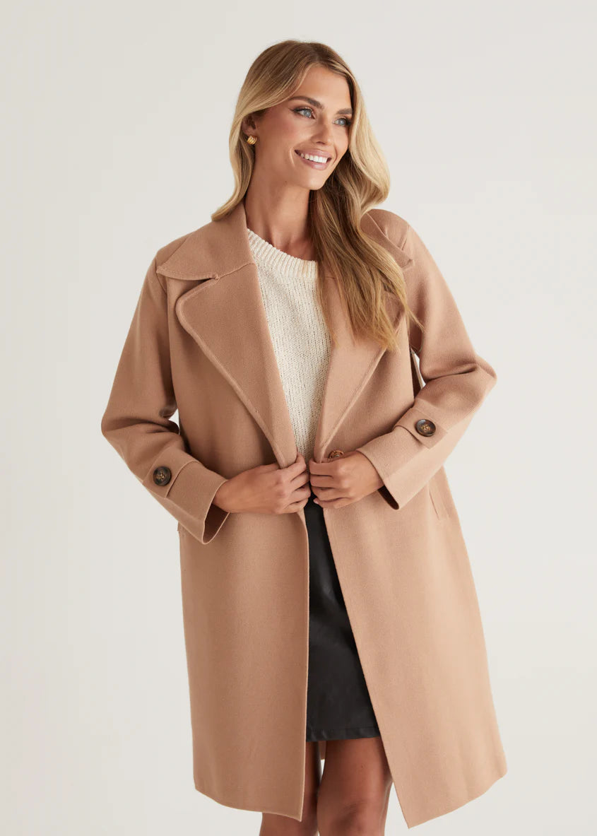 Chayso Knit Coat - Camel