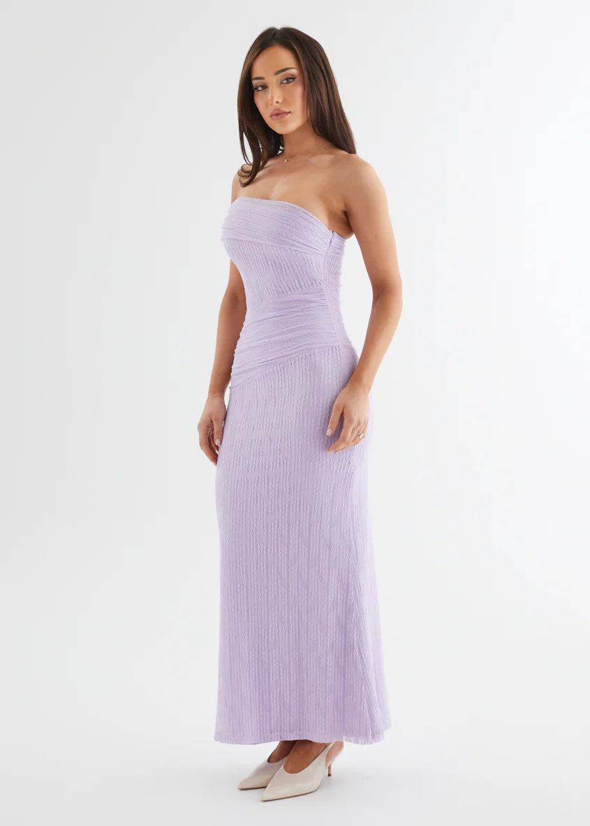 Allina Mesh Maxi Dress - Lilac Lace