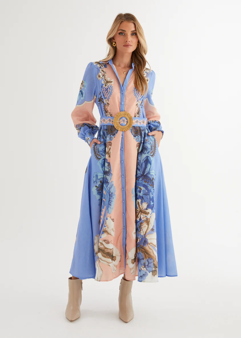 Huntington Midi Dress - Blue Willow