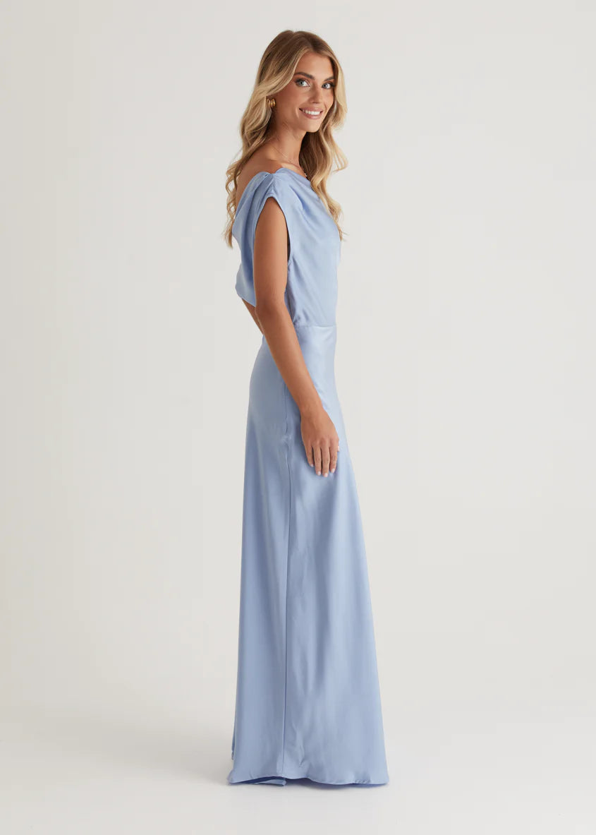 Rae Off Shoulder Maxi Dress - Sky Blue