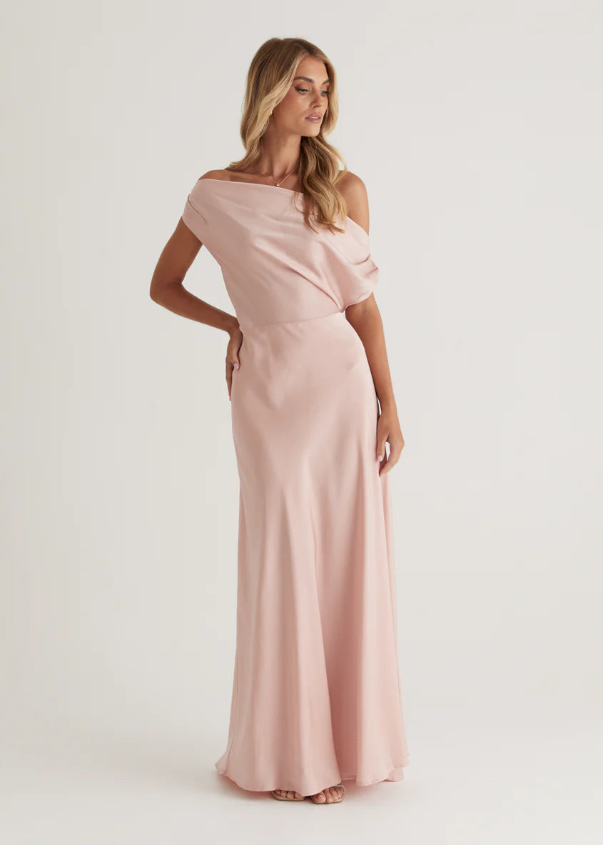 Rae Off Shoulder Maxi Dress - Blush