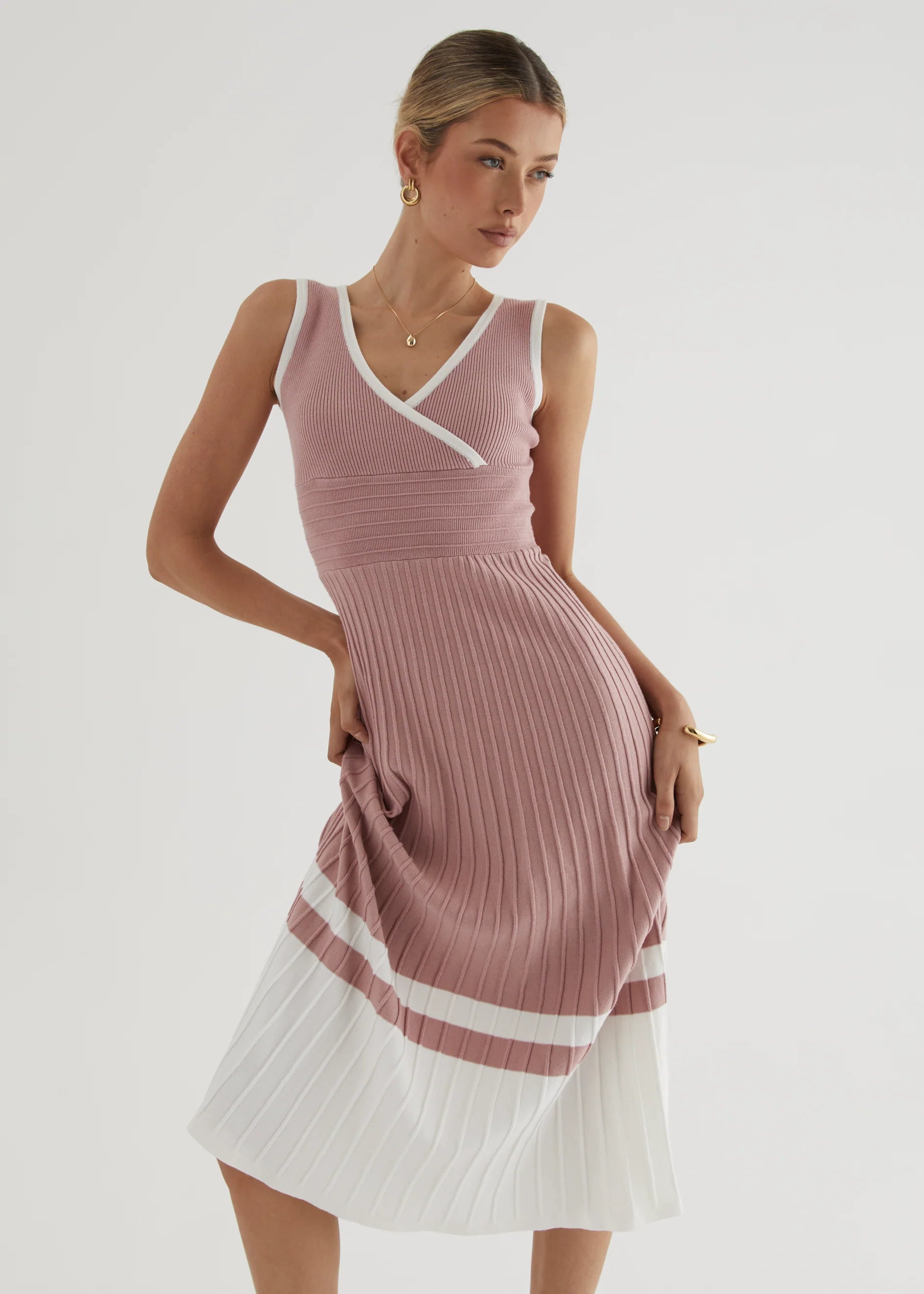 Radiate Knit Midi Dress - Blush