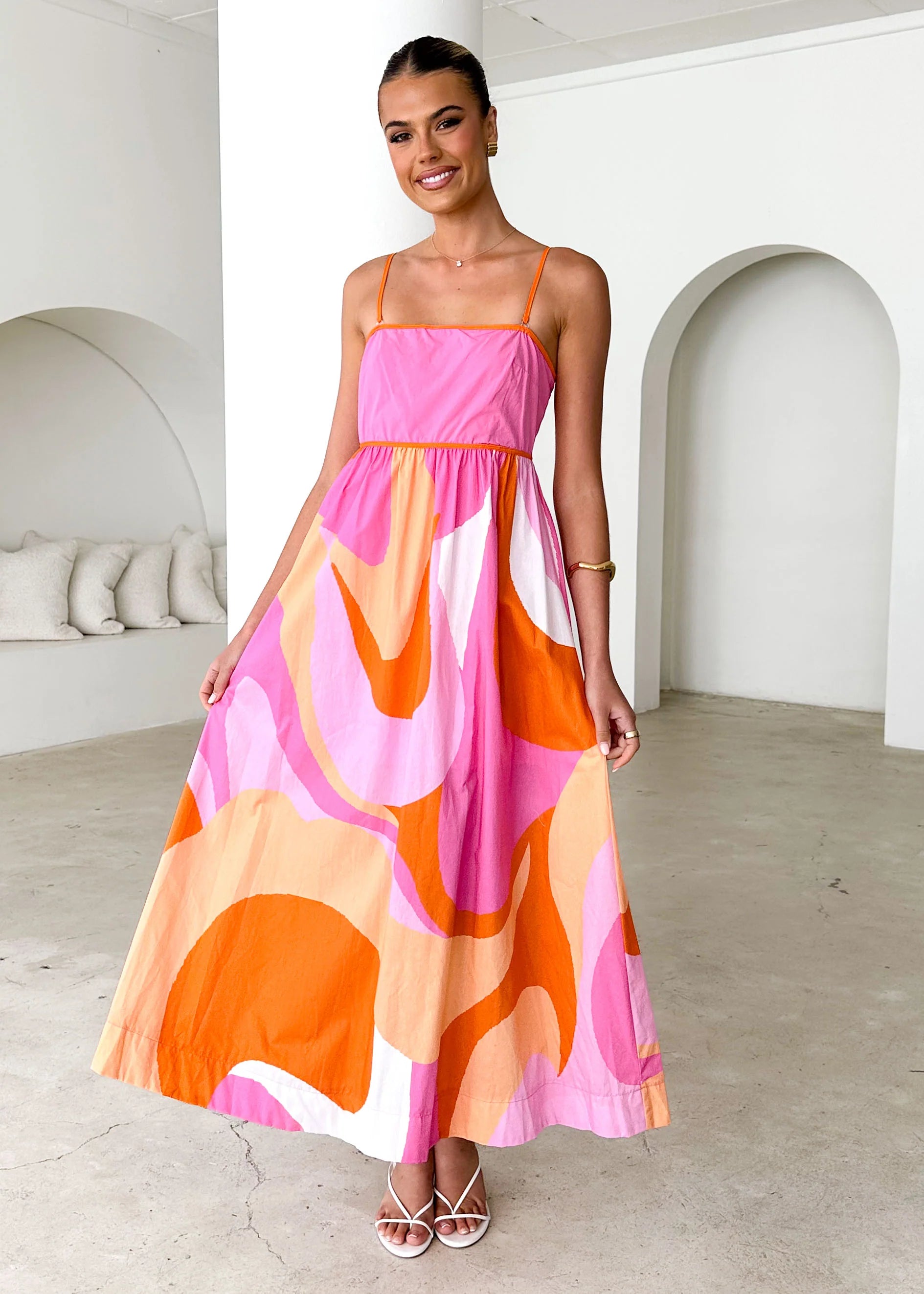 Bridget Maxi Dress - Pink Swirl