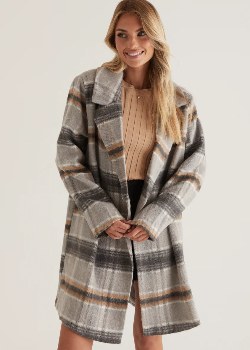 Oprael Coat - Grey Check