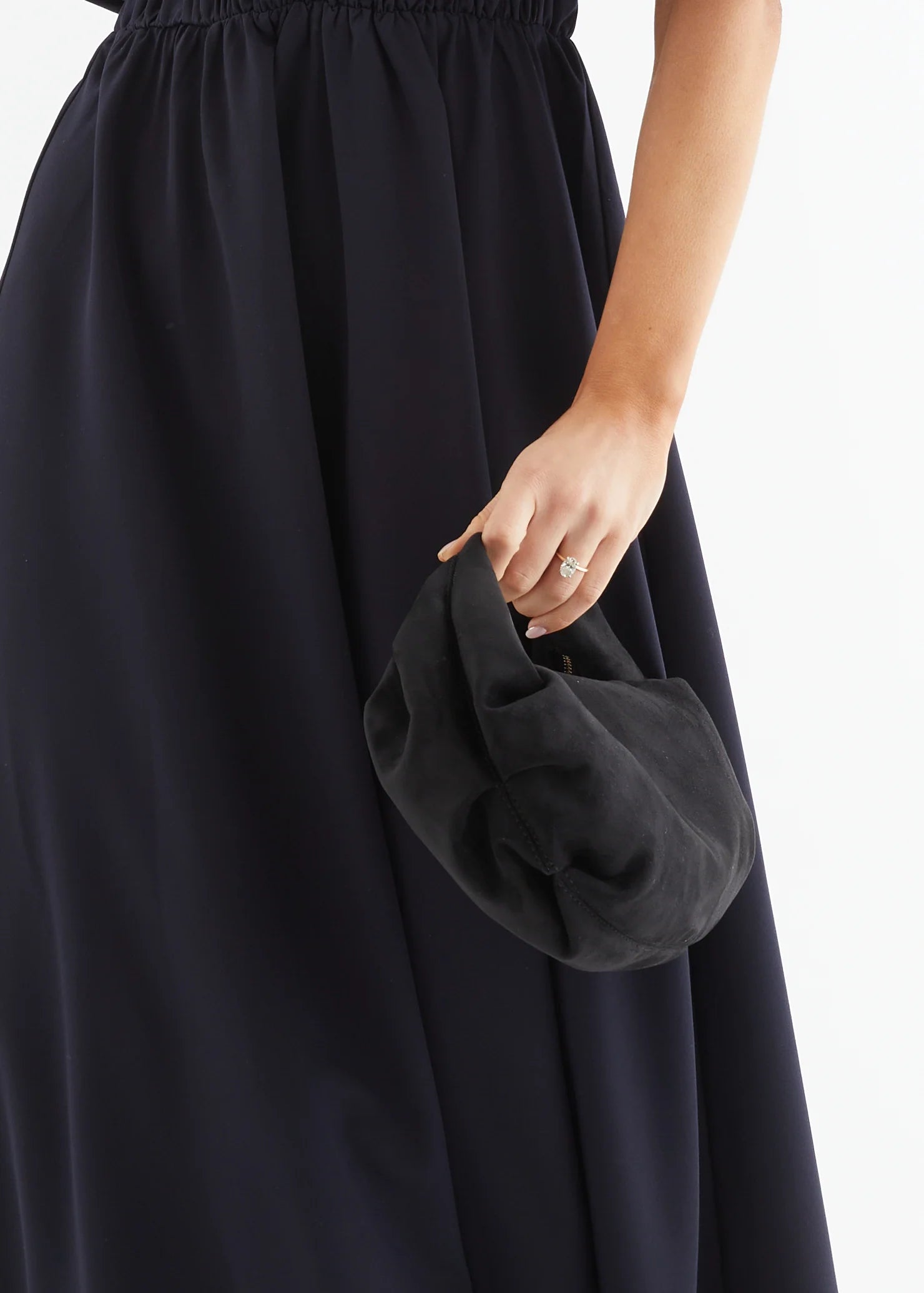 Renee Shoulder Bag - Black Suede