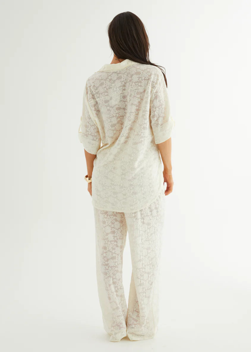 Natassia Lace Pants - Off White