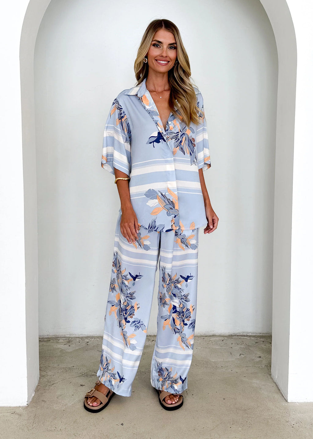 Kaycie Shirt - Powder Blue Floral