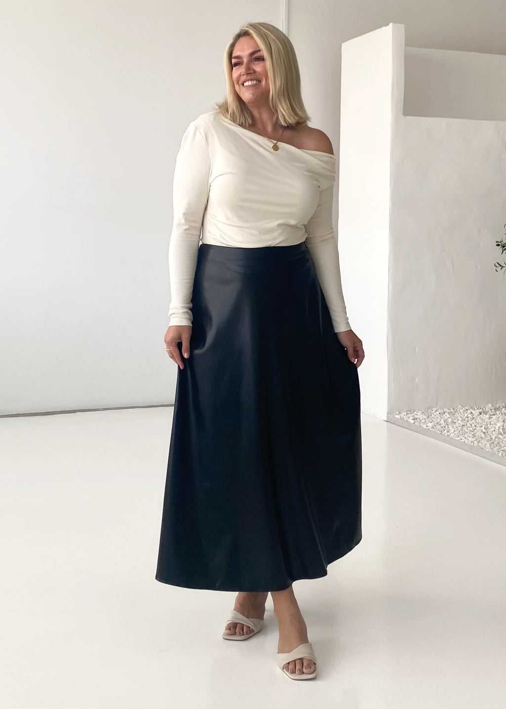 Coltrane PU Midi Skirt - Black