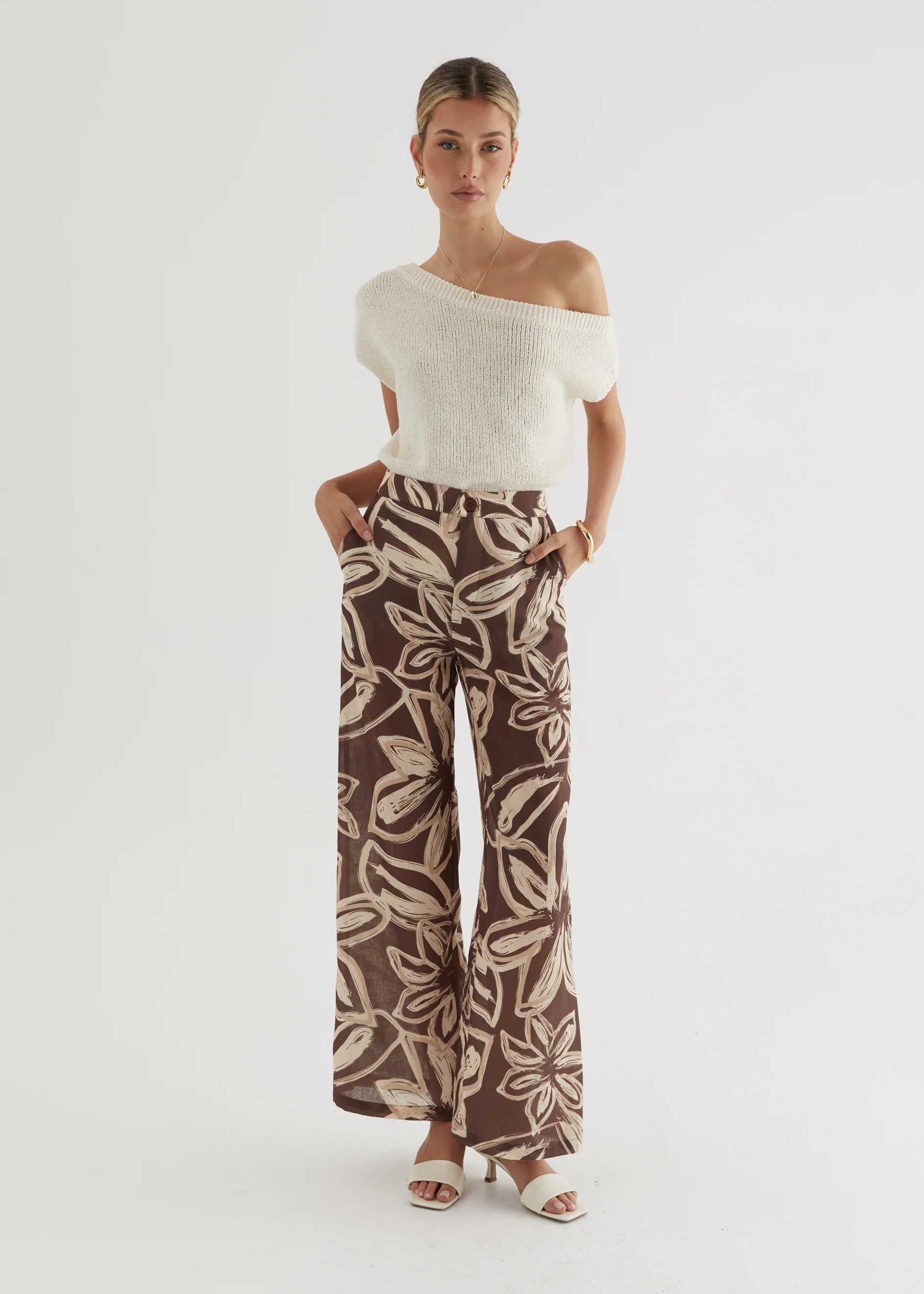 Vivianne Pants - Brown Floral