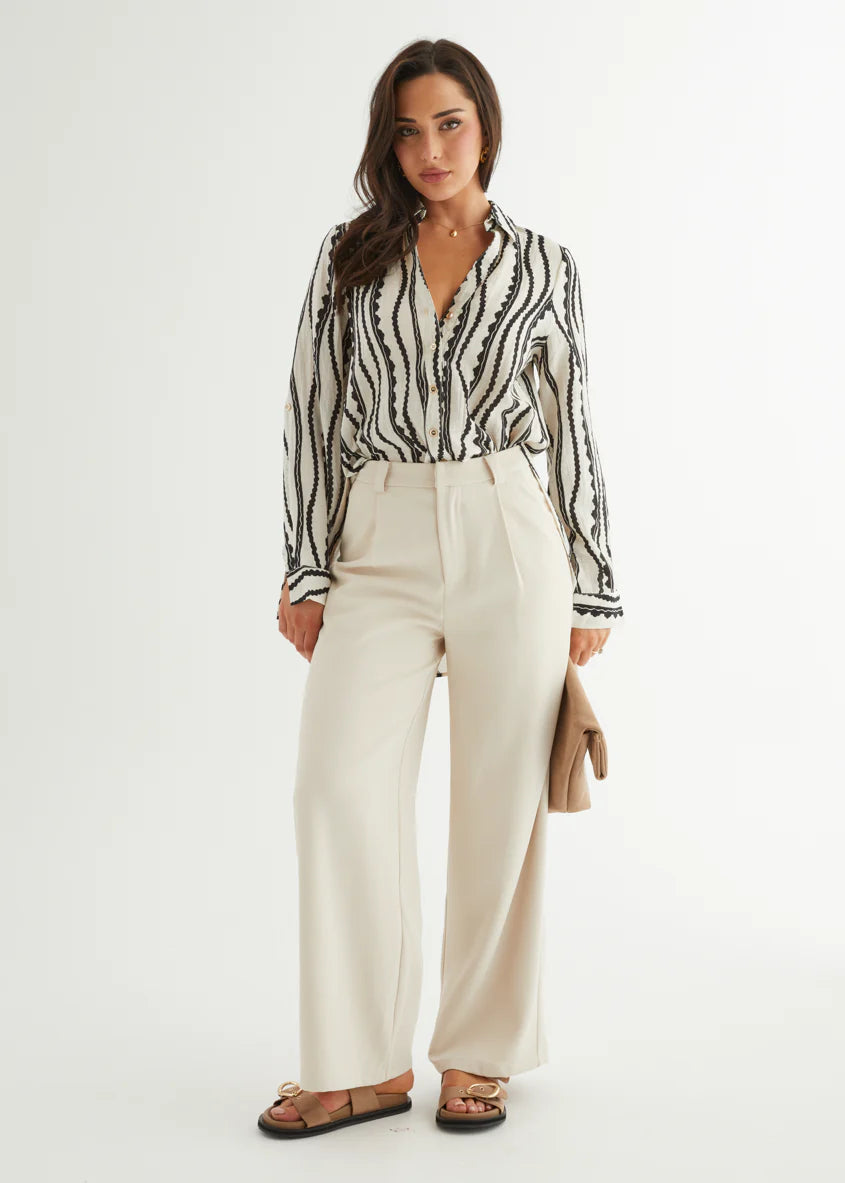 Lyrra Shirt - Monochrome Stripe