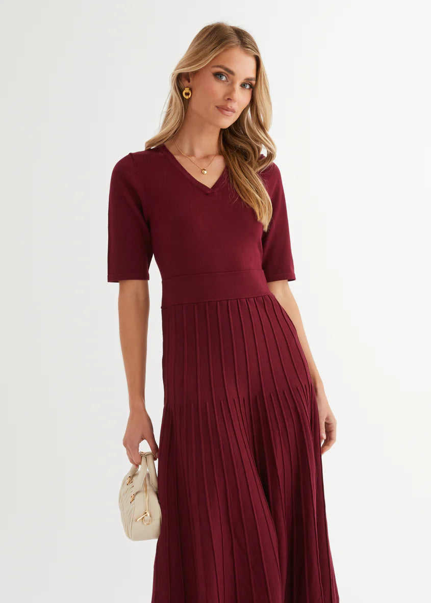 Acler Knit Midi Dress - Burgundy