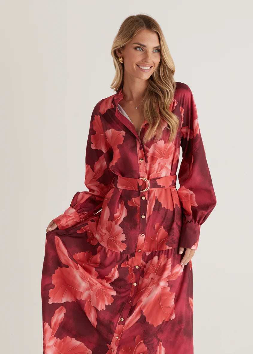 Marisa Maxi Dress - Red Floral