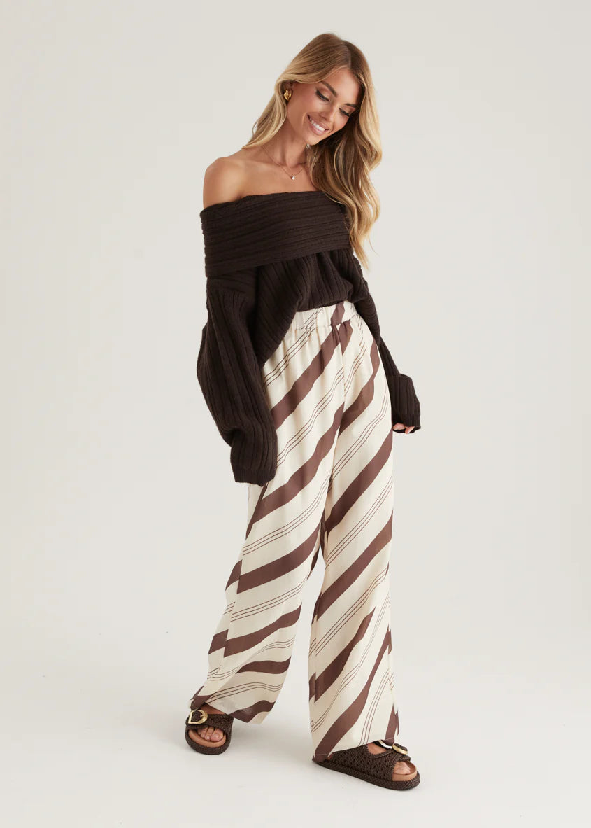 Jessa Pants - Choc Stripe