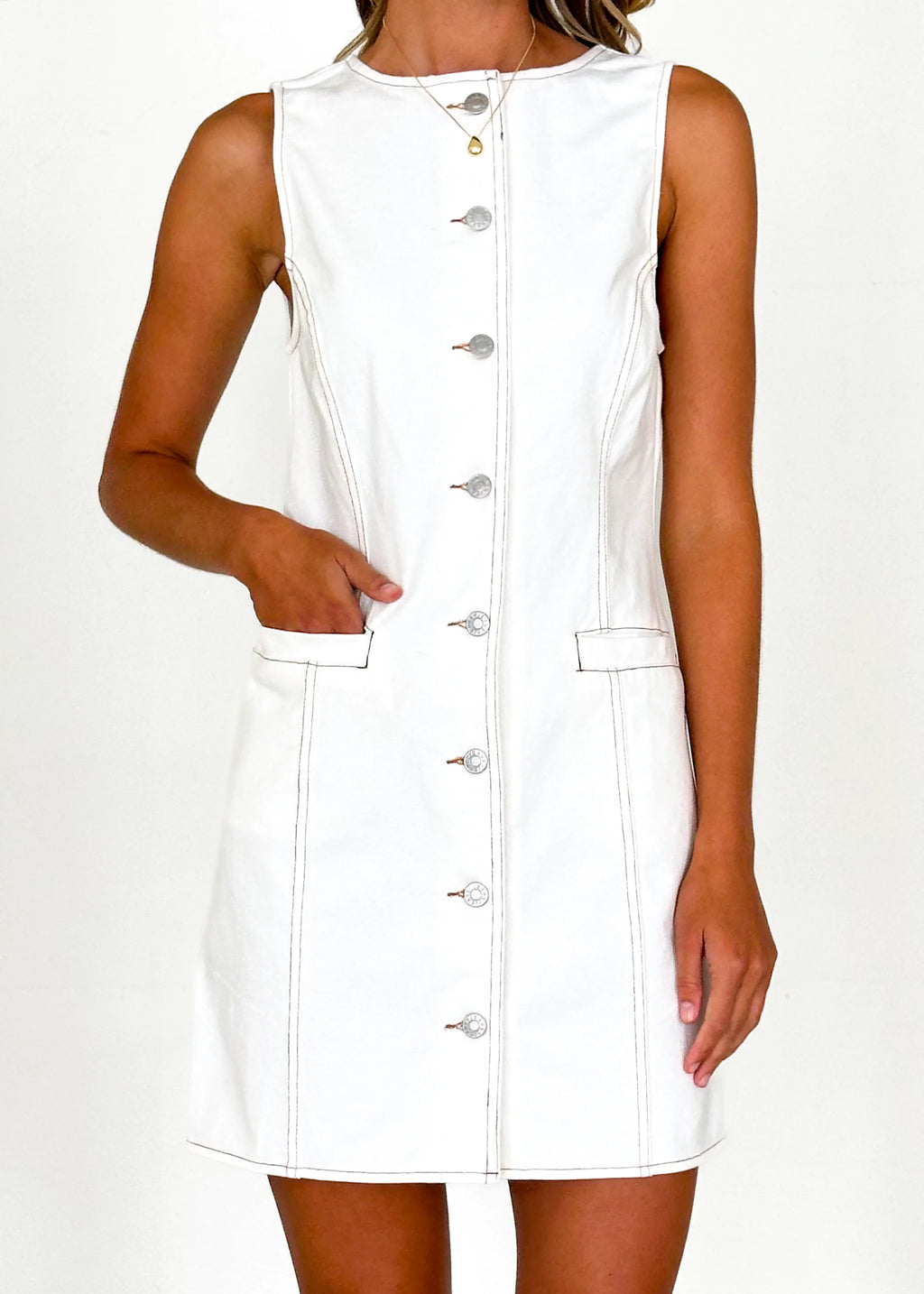 Elixir Denim Dress - Off White