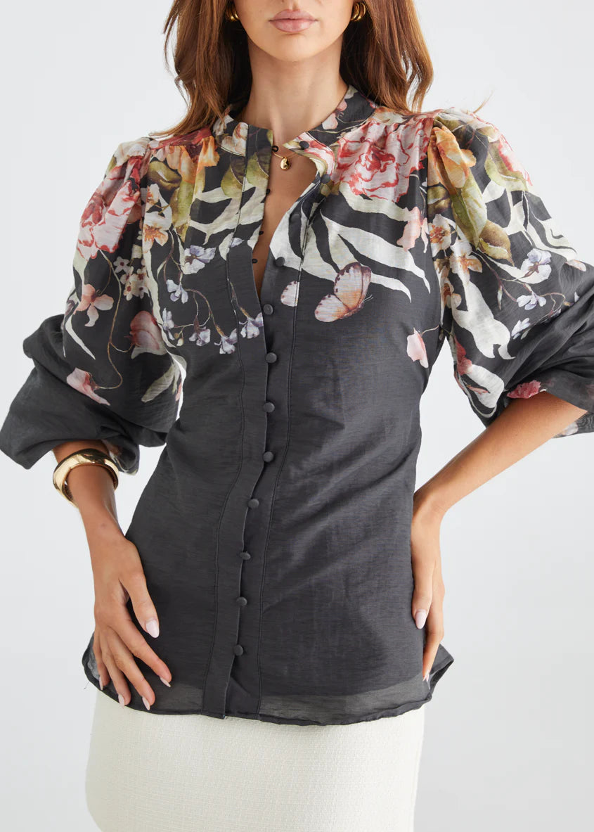 Zarline Blouse - Black Garden