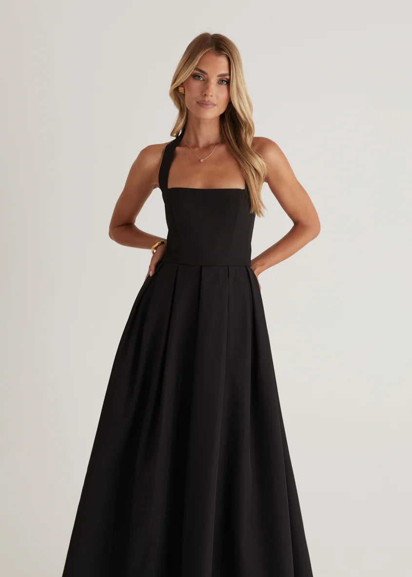 Leigh Halter Maxi Dress - Black