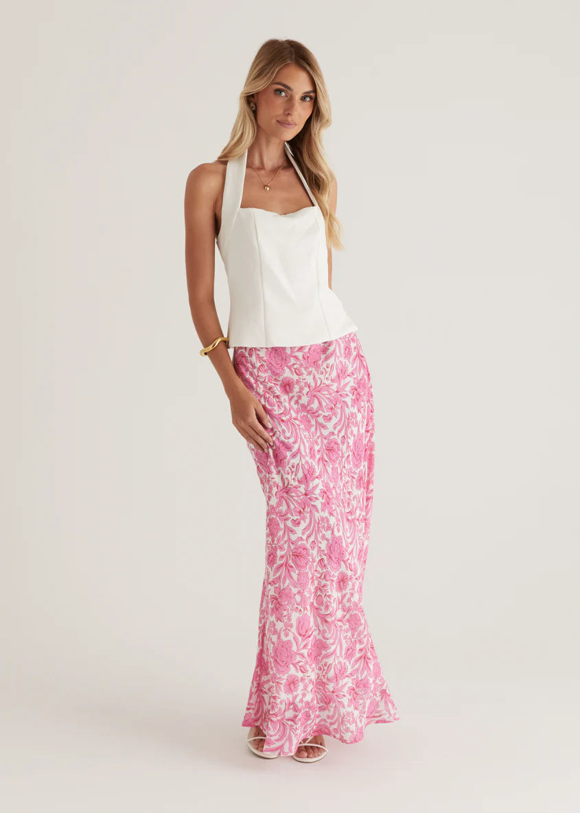 Tammy Maxi Skirt - Pink Floral